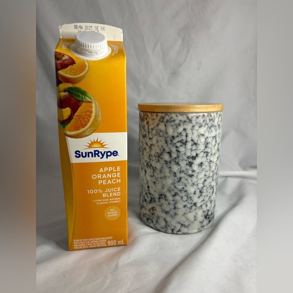 Roscher Wooden Lidded Stoneware Canister - Picture 1 of 5